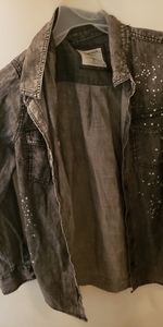 Light Weight, Grey/White Button-Up Shirt